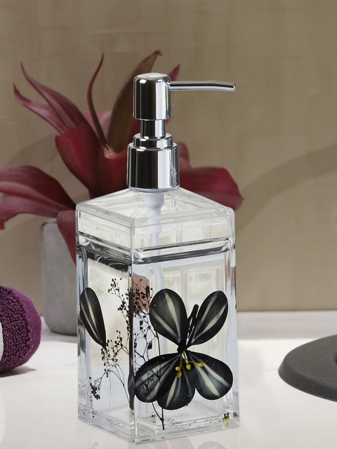 

OBSESSIONS Transparent & Black Plastic Alvina Soap Dispenser