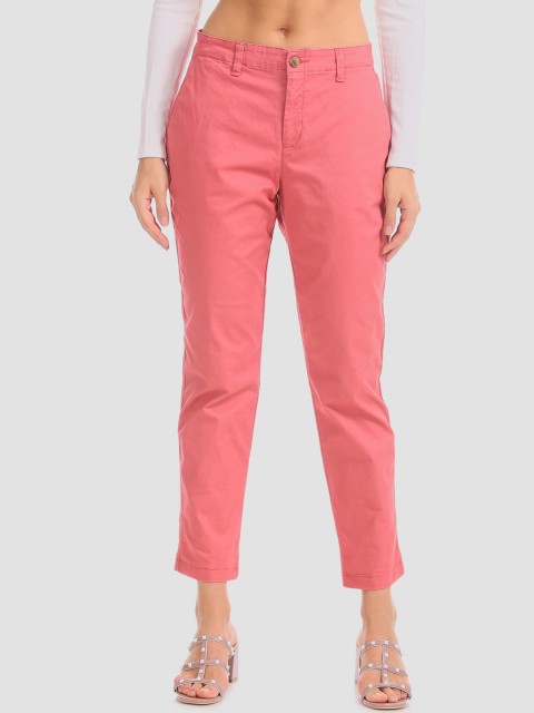 

GAP Women Pink Regular Fit Solid Chinos