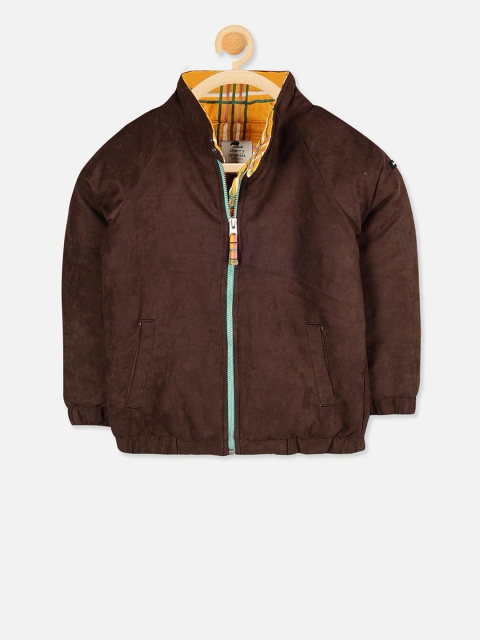 

Cherry Crumble Unisex Kids Brown Solid Padded Jacket