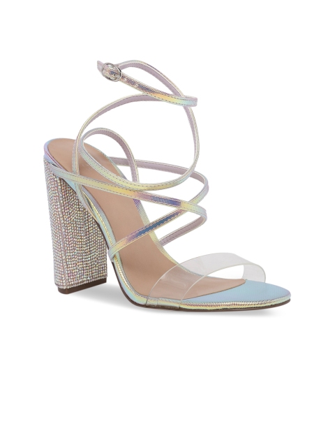 

Call It Spring Women Gunmetal-Toned Embellished Block Heels, Metallic