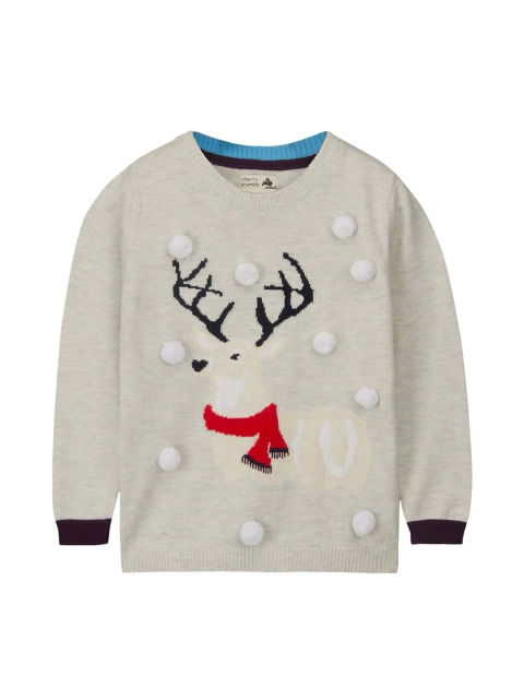 

Cherry Crumble Unisex Kids Grey Printed Pullover Sweater
