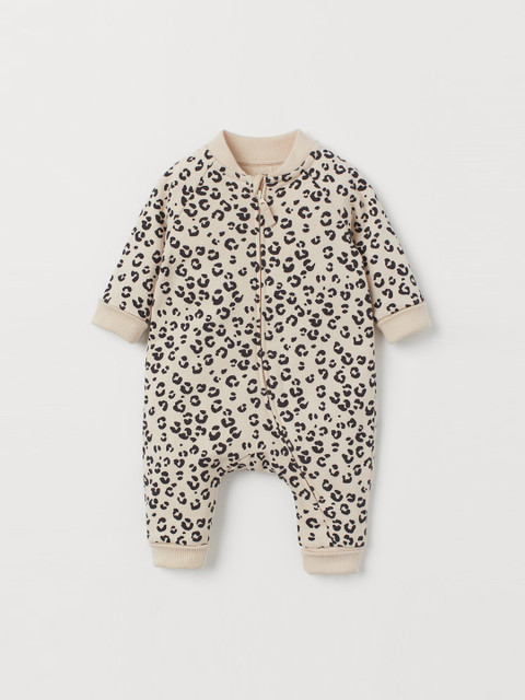 

H&M Kids Beige Printed Sweatshirt All-In-One Suit