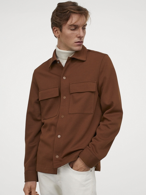 

H&M Men Brown Jersey Shacket