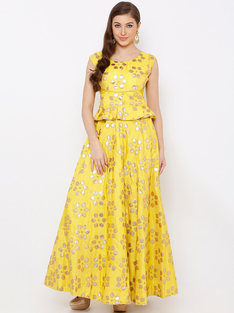 

SALWAR STUDIO Yellow Ready to Wear Lehenga with Blouse