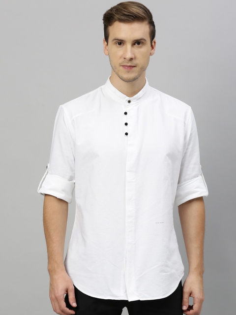 

RARE RABBIT Men White Tailored Fit Solid Casual Shirt