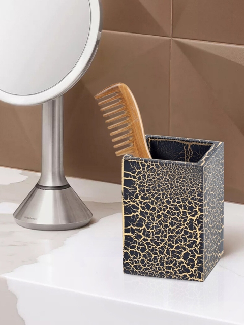 

OBSESSIONS Black & Gold-Toned Abstract Printed Alvina Tumbler