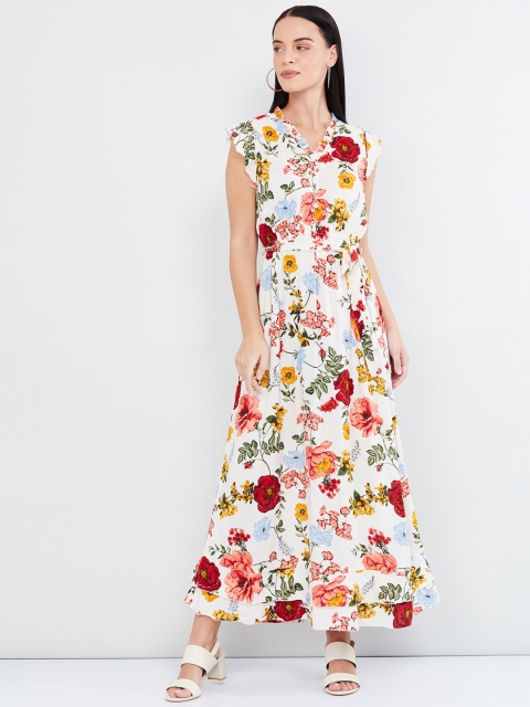

max Women Off-White Printed Maxi Dress