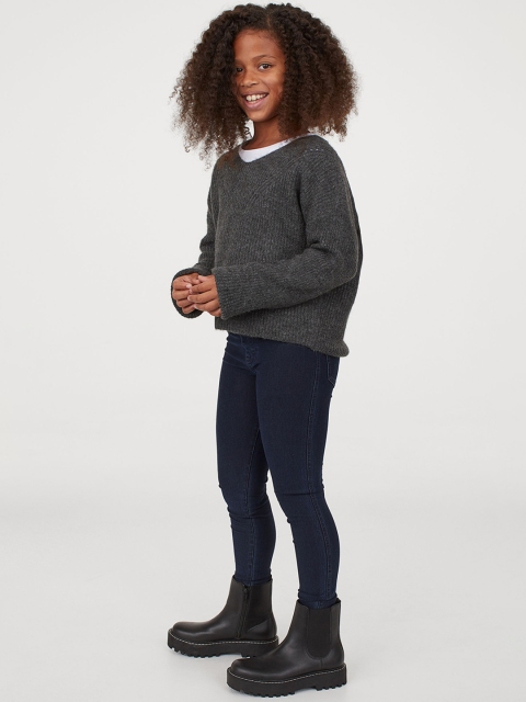 

H&M Girls Blue Solid Treggings