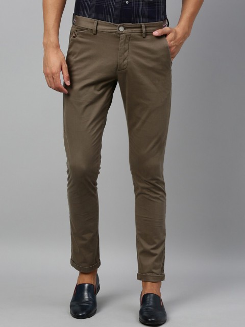 

RARE RABBIT Men Brown Slim Fit Solid Chinos