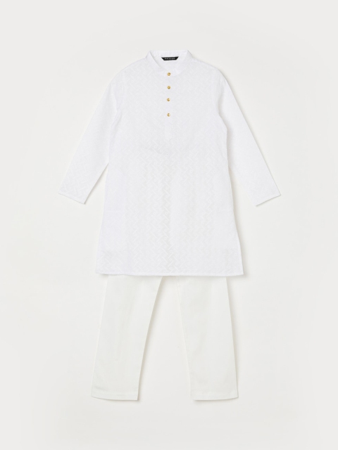 

Melange by Lifestyle Boys White Printed Kurta with Pyjamas