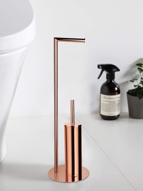 

OBSESSIONS Copper-Toned Stainless Steel Pablo Round Toilet Brush Holder