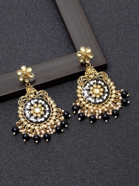 

Ibtida Black Gold Plated Handcrafted Circular Chandbalis