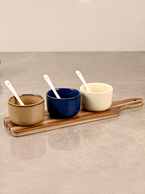 

Pure Home and Living Set of 3 Assorted Cermanic Bowls with Paddles