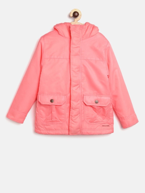 

Cherry Crumble Kids Pink Solid Padded Jacket