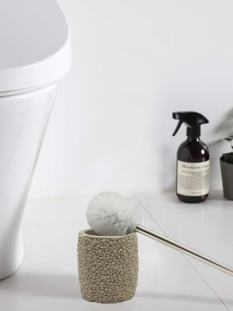 

OBSESSIONS Beige Textured Polyresin Alvina Toilet Brush With Holder