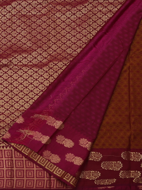 Pothys Magenta & Gold-Toned Art Silk Woven Design Saree
