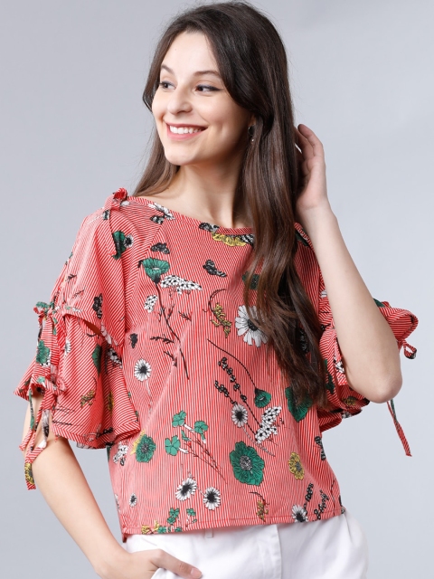 

Tokyo Talkies Women Red Printed Top