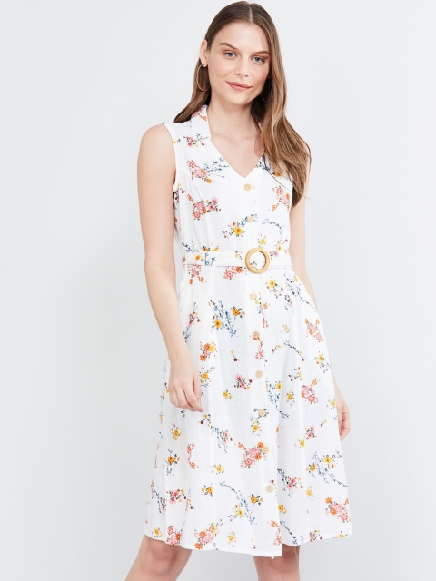 

max Women Off-White Printed Shirt Dress