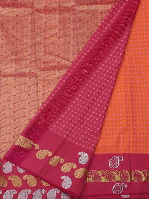 

Pothys Peach-Coloured & Pink Art Silk Woven Design Saree