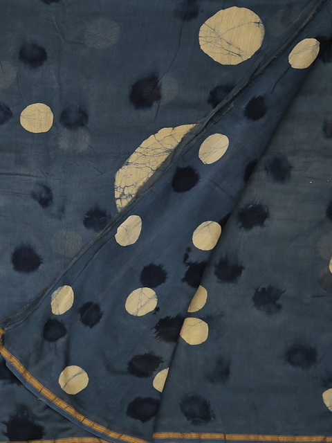 

Pothys Grey & Black Cotton Blend Printed Saree