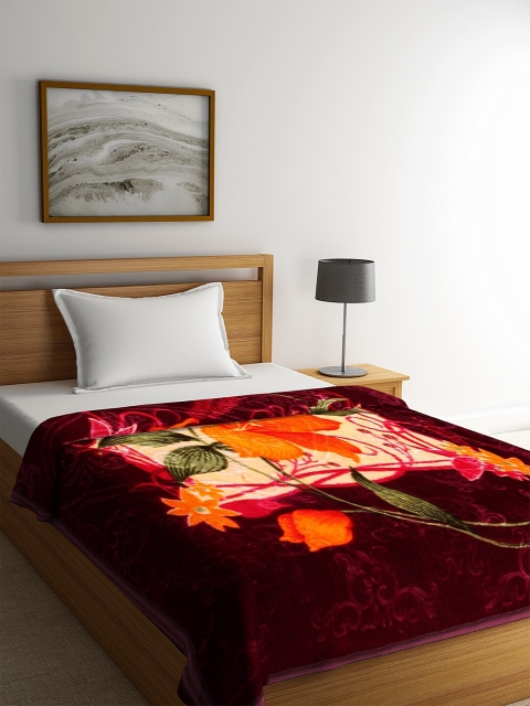 

NEUDIS Purple Floral Heavy Winter 600 GSM Single Bed Blanket