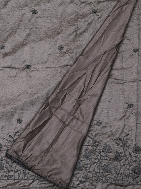 

Pothys Grey Embellished Jute Silk Saree