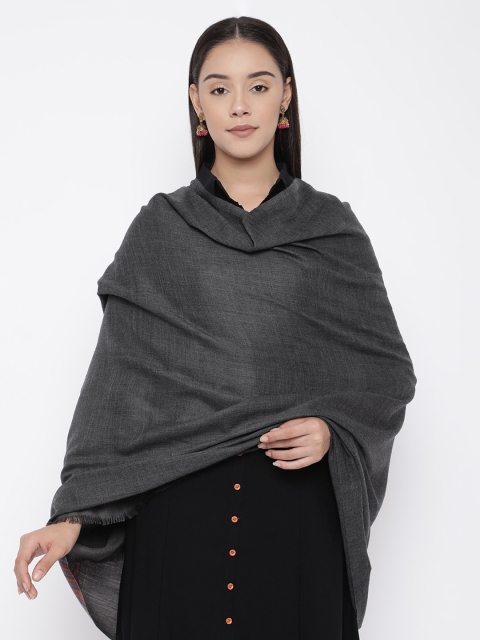 

Pashmoda Women Grey Solid Woolmark Certified Shawl