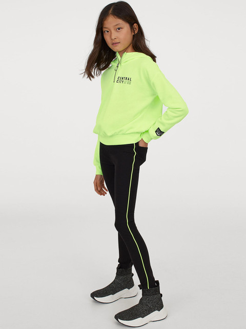 

H&M Girls Black Solid Treggings