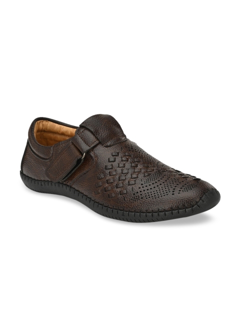 

El Paso Men Brown Leather Shoe-Style Sandals