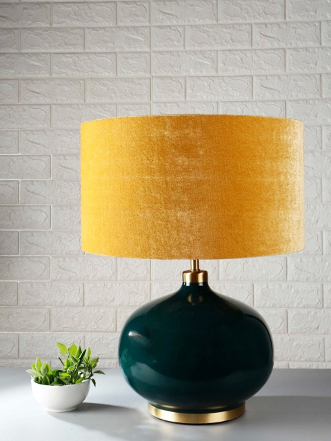 

Grated Ginger Yellow & Green Solid Contemporary Table Lamp with Shade