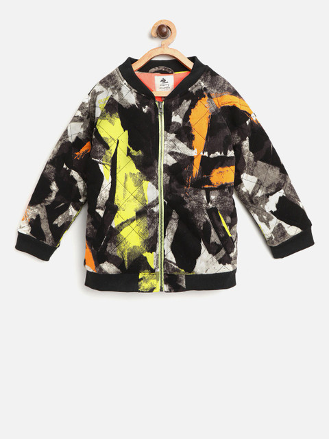 

Cherry Crumble Unisex Kids Black Printed Bomber
