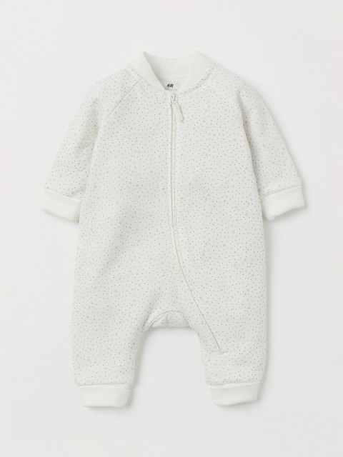 

H&M Infant Kids White Printed Sweatshirt All-In-One Suit