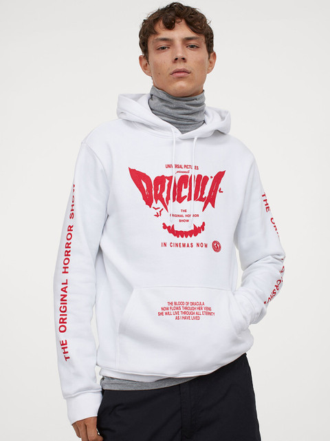 

H&M Men White & Red Hoodie