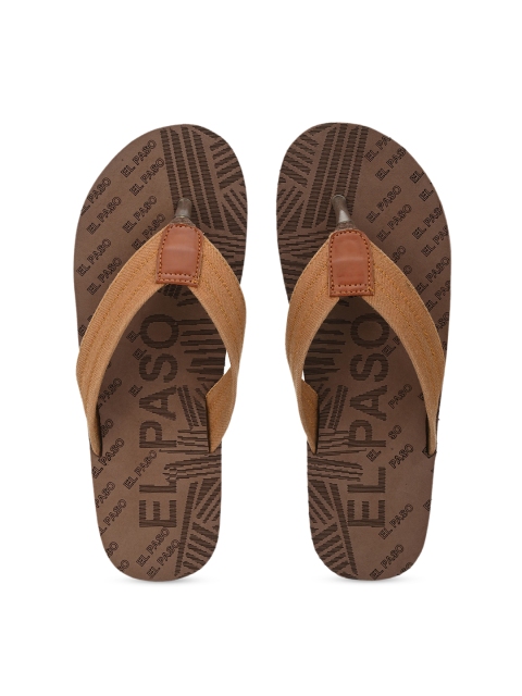 

El Paso Men Brown Printed Thong Flip-Flops