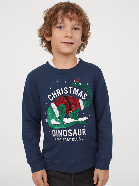 

H&M Boys Blue & Green Sequined Sweatshirt