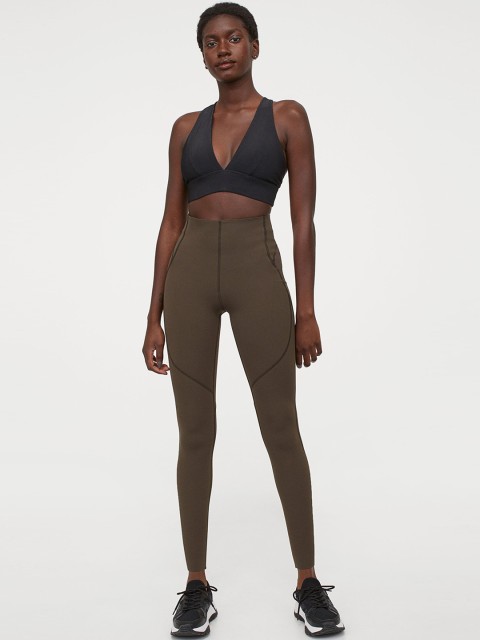

H&M Women Green Shaping Tights High Waist