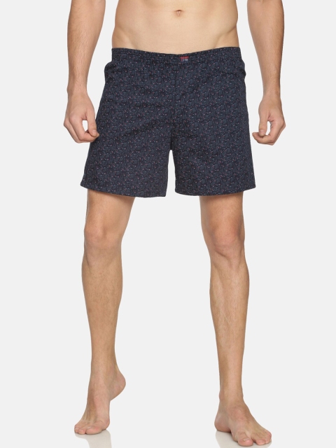 

IVOC Men Navy Blue Printed Pure Cotton Boxers IOMBS02SC03L35-4285