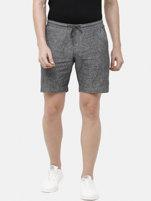

CAVALLO by Linen Club Men Black Solid Slim Fit Regular Shorts
