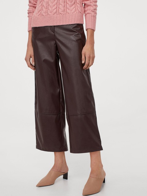 

H&M Women Maroon Solid Culottes