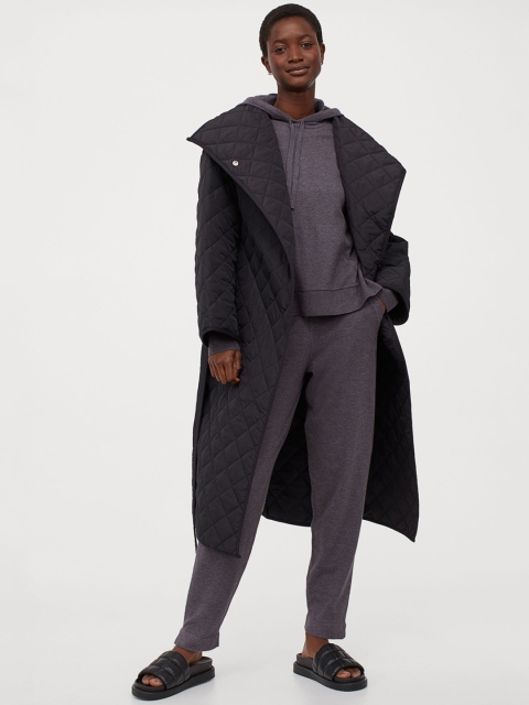 

H&M Women Purple Solid Fine-Knit Joggers