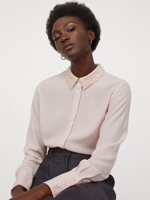 

H&M Women Pink Blouse With Beading