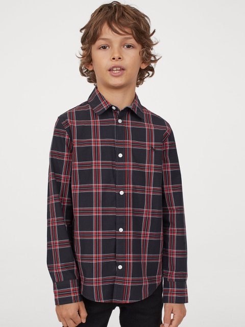 

H&M Boys Red & Blue Cotton Shirt