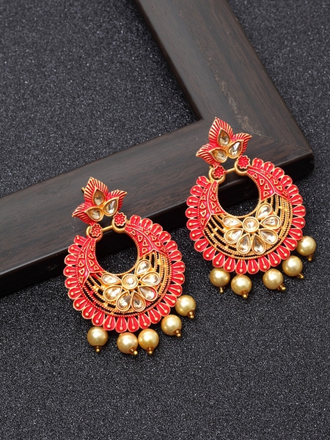 

Ibtida Red & Gold-Toned Circular Chandbalis