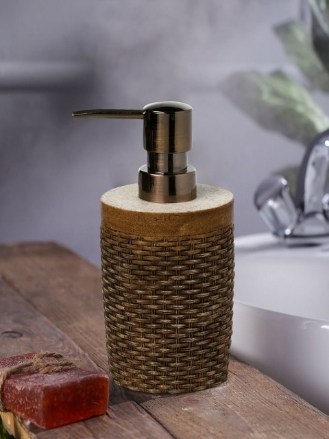 

OBSESSIONS Brown Textured Polyresin Alvina Liquid Soap Dispenser