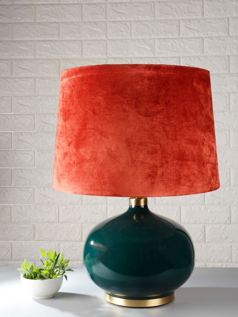 

Grated Ginger Rust & Green Self Design Contemporary Table Lamp with Shade
