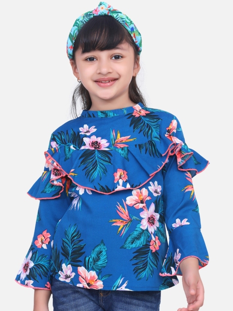 

Cutiekins Girls Blue Floral Printed Top