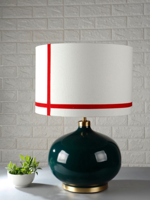 

Grated Ginger White & Red Self Design Contemporary Table Lamp with Shade