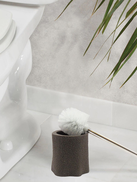 

OBSESSIONS Charcoal Grey Textured Alvina Toilet Brush Holder
