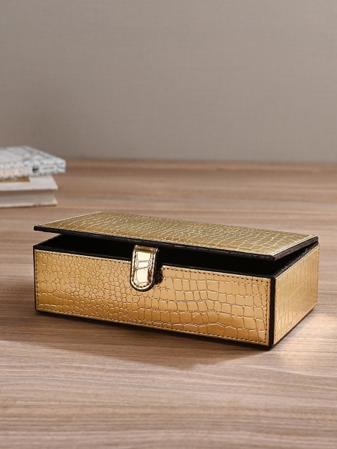 

Pure Home and Living Gold-Toned Textured Croco Storage Box
