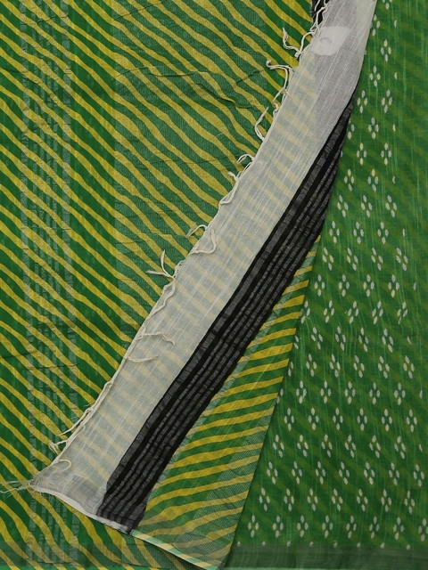 

Pothys Green Striped Linen Blend Saree
